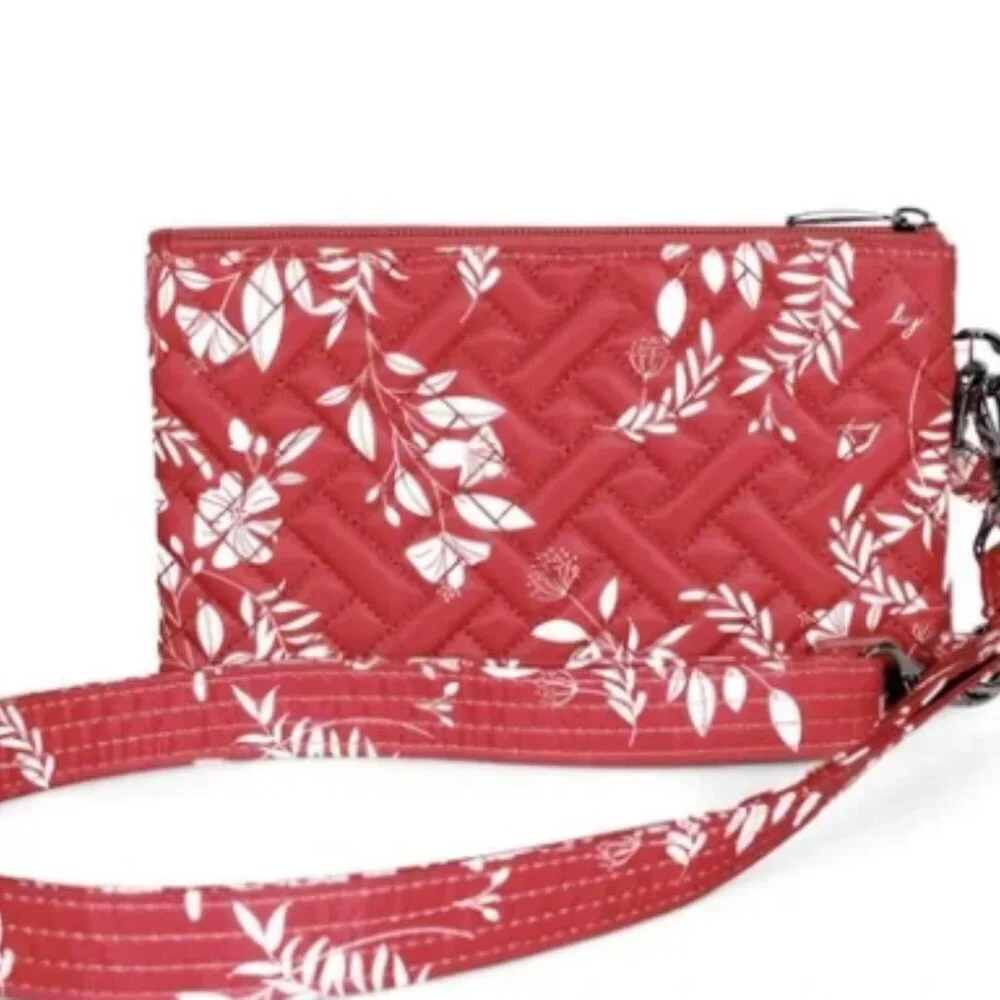 EUC- LUG- Peekaboo Crossbody wristlet- FLOURISH RED
